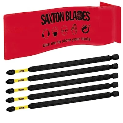 Image of 5X Saxton PZ2 152mm Long Magnetic Impact Duty Pozi Drive Screwdriver Drill Driver Bits for Dewalt Milwaukee Bosch Makita etc