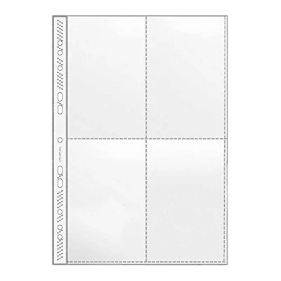 Image of Document Sleeves DIN A4 with 4 x A6 Sections Portrait Format Polypropylene Pack of 100
