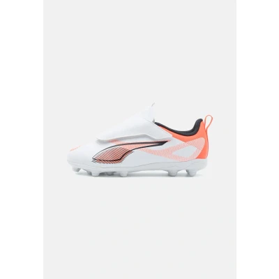 Image of Puma Ultra 5 PLAY FG/AG JR Unisex Moulded stud football boots for kids, Size: 1.5, White/black/glowing red Synthetics