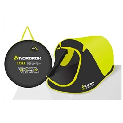 Image of Nordrok 76000 Fast Pitch 150 Tent,Black &amp; Lime Green,L2,200 x W1,200 H950mm