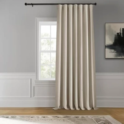 Image of HPD Half Price Drapes BOCH LN DW P Extra Wide Linen Room Darkening Curtain (1 Panel) 100 X 108, LN1856 108 DW, Birch