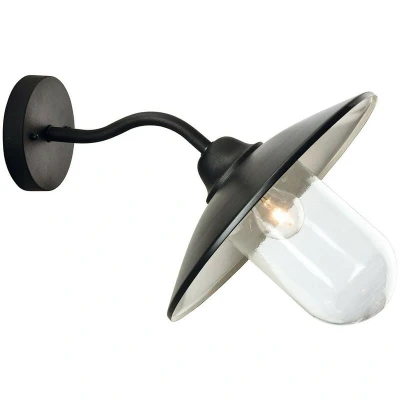 Image of Star 1 Light Outdoor Fisherman Dome Wall Black IP44, E27