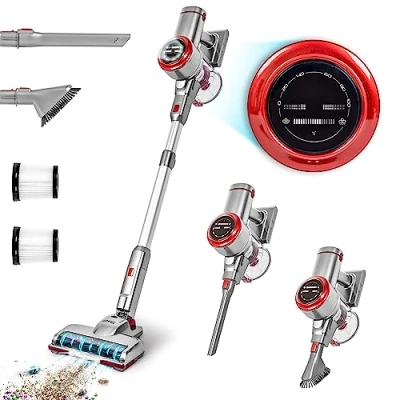 Image of Duronic Cordless Vacuum Cleaner VC24 Rechargeable Upright Handheld Stick Cleaners, Bagless Powerful Hand Held Hoover for Floor, Pet hair, Carpet, Cars, Stairs, Lightweight