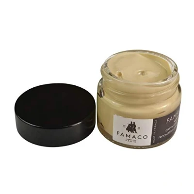 Image of Famaco Biscotte leather Dye Renovation Detailing Cream for Trainers, Sneakers, shoes and boots with free touch up brush,