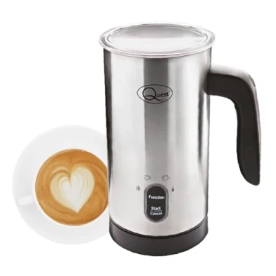 Image of Quest 34179 Electric Milk Frother/Coffee Frother &amp; Hot Chocolate Maker/Double Walled Insulation/Non Stick Easy Clean Interior / 300ml Capacity/Stainless Steel