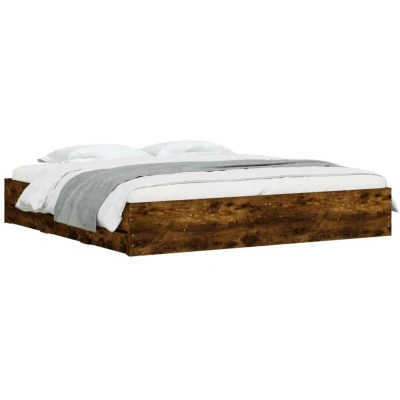 Image of vidaXL Bed Frame with Drawers without Mattress Smoked Oak 160x200 cm