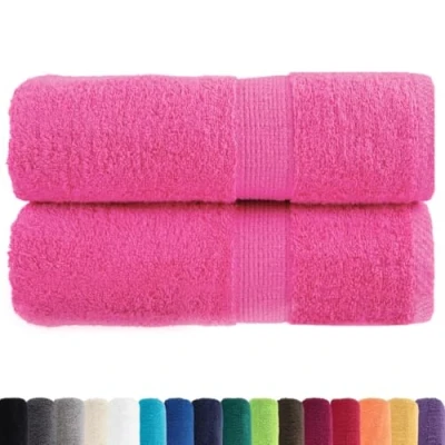 Image of vidaXL Pink Guest Towels 2 pcs 30x50 cm 100% Cotton Versatile Use