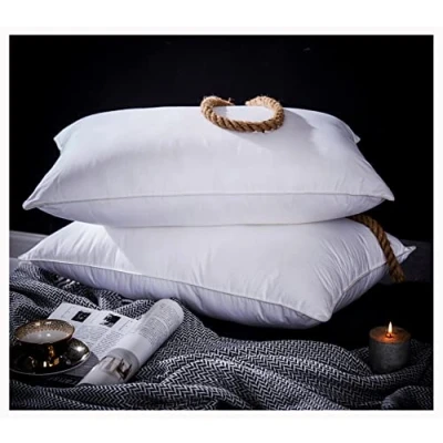 Image of myAIMS 2pk Pair Pillow Goose OR Duck Feather Down Continental TC600 Hypoallergenic White Cushions Square Insert Luxury Deluxe Best Hotel Quality Super Soft Warm Cosy Anti Allergy (Goose Pillows 2pk)
