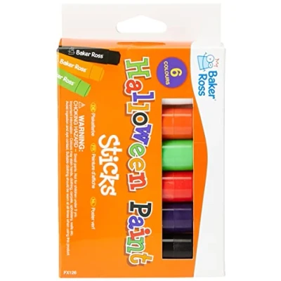 Image of Baker Ross FX126 Halloween Multi Purpose Paint Sticks Pack of 6, Arts and Crafts Supplies for Kids, Mess Free Painting, Kids