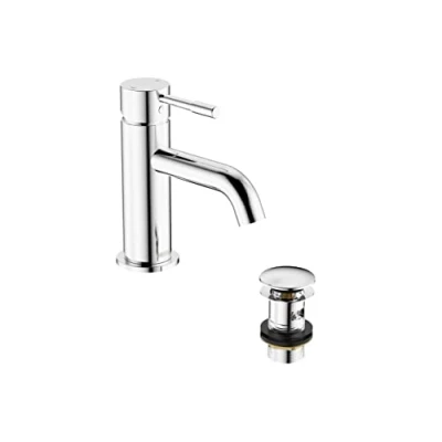 Image of Bristan Mila Basin Mixer Tap with Clicker Waste Chrome (MI BAS C)