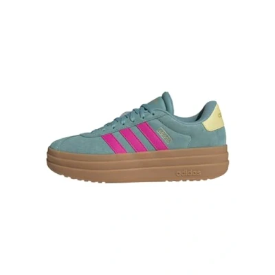 Image of adidas Women&#039;s Vl Court Bold Shoes, Powder Teal/Shock Pink/Powder Yellow, 8 UK