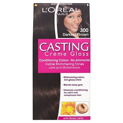 Image of L&#039;Oreal Paris Casting Creme Gloss Semi Permanent Hair Dye, Brown Dye 300 Darkest