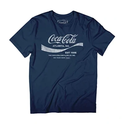 Image of Coca Cola Drink Men&#039;s 1886 T Shirt, Navy Blue, XL