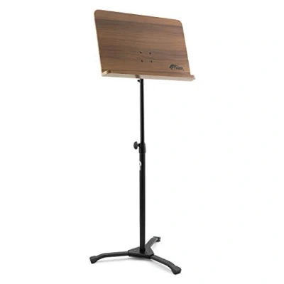 Image of TIGER MUS35 PRO Wooden Top Orchestral Sheet Music Stand with All Metal Professional Sturdy Base Ideal for Schools, Orchestras and Churches