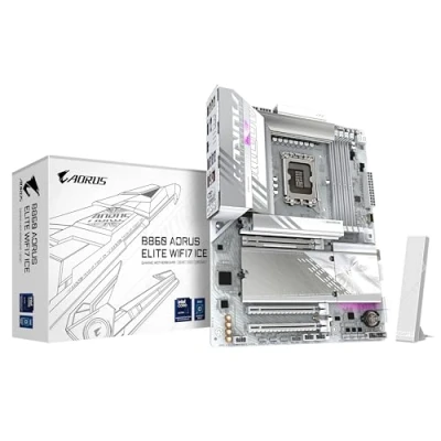 Image of GIGABYTE B860 AORUS ELITE WIFI7 ICE Motherboard Intel Core Ultra Series CPUs, 14+1+2+1 Phases VRM, up to 9200MHz DDR5, 1xPCIe 5.0 + 2xPCIe 4.0 M.2, 2.5GbE LAN, WIFI 7, USB 4