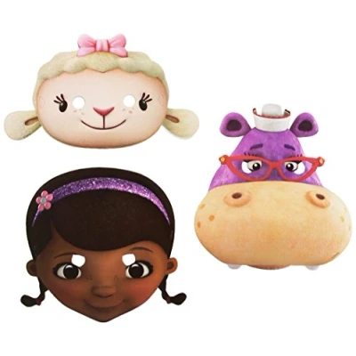 Image of Amscan Doc McStuffins 6 Piece Face Masks Party Accessory