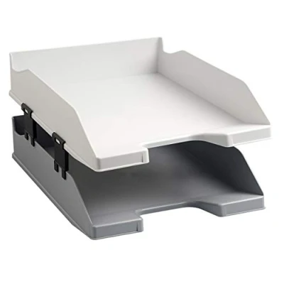 Image of Exacompta Ref 12714D Office Letter Tray Distance Spacers 17 x 40 47mm in Size, Used to Increase the Space Between Trays for Access Black (Pack of 4)