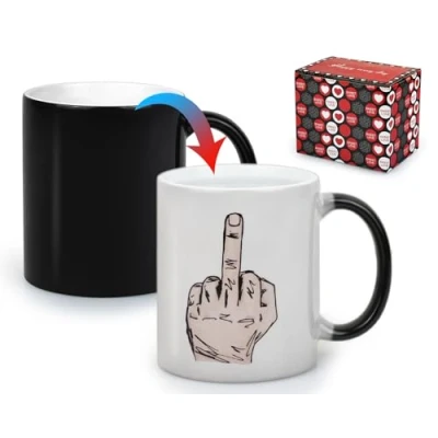 Image of ds. distinctive style Color Changing Mug Magic for Sublimation Ceramic Middle Finger Coffee Cup 11 oz/320 ml Birthday Funny Christmas Gifts