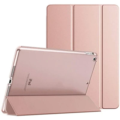 Image of Smart Case for iPad Air (1st Generation) 2013 A1474 A1475 A1476 Magnetic Stand Cover with Automatic Wake/Sleep (Rose)