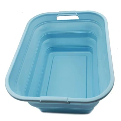 Image of SAMMART 42L Collapsible Plastic Laundry Basket Foldable Pop Up Storage Container/Organizer Portable Washing Tub Space Saving Hamper/Basket