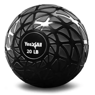 Image of Yes4All TDH7 Slam Balls 4.5 18.1kg/Slam Medicine Ball Version/Sand Filled No Bounce Exercise Ball, Suitable for Crossfit Workout and Strength Training (Black) 9kg, Dynamic Black