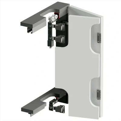 Image of Decoranddecor Sliding Bi Folding Bifold Wardrobe Door Gear Kit 40kg Per (1.8m System for 2 Doors)
