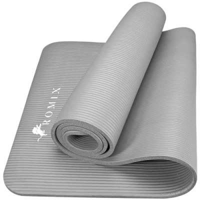 Image of ROMIX Yoga mat thick 15 MM Foam Exercise 180x60x1cm Non Slip Gym with Carry Bag and Strap, Workout Mat, Mats for Women Men Pilates Gymnastics Meditation Home Outdoor
