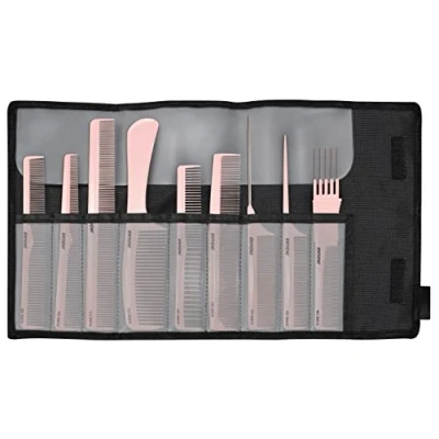 Image of JAGUAR comb set A LINE ROSE 9 piece antistatic with storage pouch