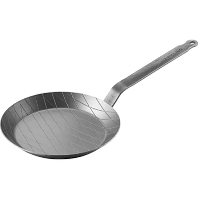 Image of ZWILLING FORGE iron pan, Robust pan for special roasting flavours, Frying with sturdy base diamond pattern, Ø24cm, Silver
