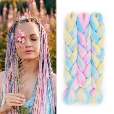 Image of FANWYFYU Jumbo Braid Synthetic Hair 3 Pieces 24 Inches Kanekalon Braiding Extensions for Crochet Twist Hair（MC14）