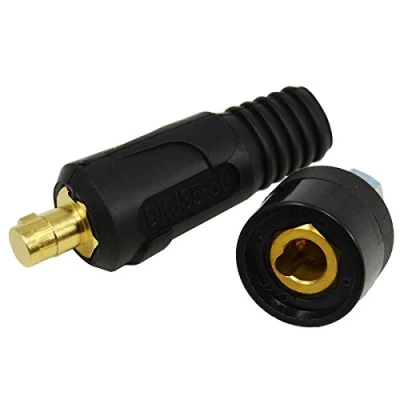 Image of RIVERWELD TIG Welding Cable Panel Connector Plug and Socket DKJ35 50 &amp; DKZ35 Set Dinze Quick Fitting 2pcs