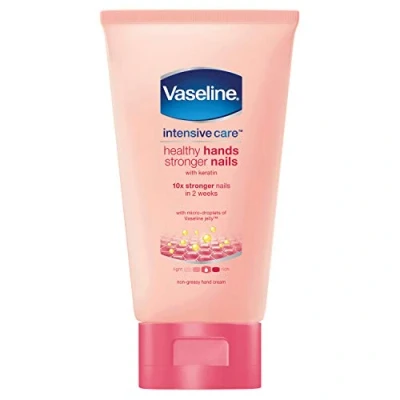 Image of Vaseline Intensive Care Healthy Hands Stronger Nails with Keratin and Jelly Hand Cream for Very Dry Itchy Skin 75 ml (Pack of 3)