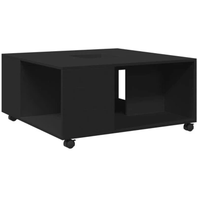 Image of vidaXL Coffee Table Black 80x80x40 cm Engineered Wood