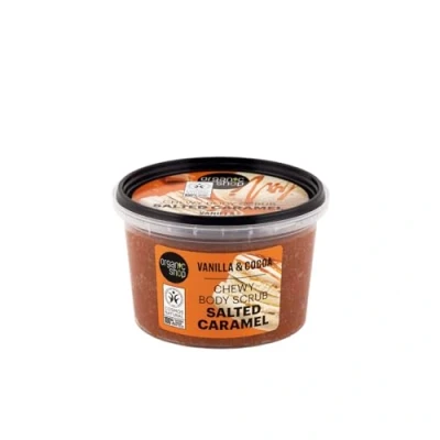 Image of Organic Shop Salted Caramel Chewy Body Scrub. Vanilla &amp; Cocoa, 250 ml