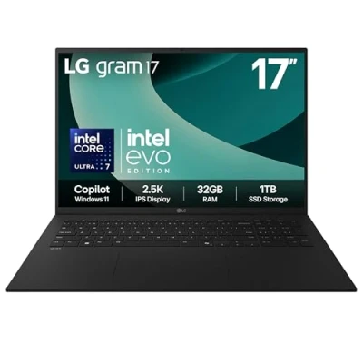 Image of LG gram 17 17Z90T G.AD88A1 17&quot; Laptop, Copilot Intel®Core Ultra 7, 1 TB SSD, Black, Black