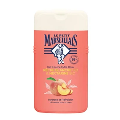 Image of Le Petit Marseillais Extra Genle Shower Gel Organic White Peach Nectarine 250ml
