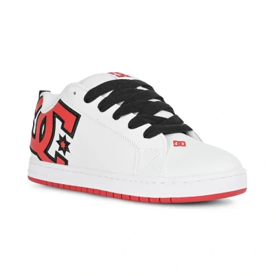 Image of DC Shoes Court Graffik Trainers, Size: 8, White/red/black Leather