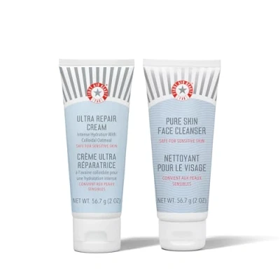Image of First Aid Beauty Ultra Repair Cream + Pure Skin Cleanser Intense Hydration Moisturiser for Face Body 56.7 g Gentle Facial Safe Sensitive