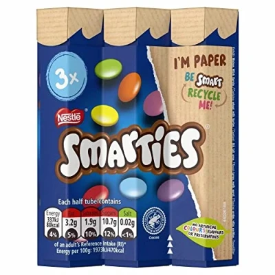 Image of Smarties Milk Chocolate Tube 3 Pack 102g