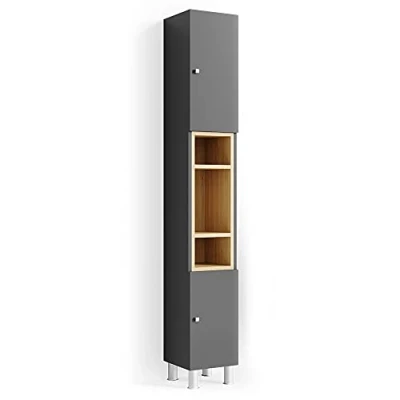 Image of Vicco Bathroom cabinet Aquis, Anthracite/Sonoma, 30 x 200 cm