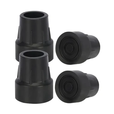 Image of supregear 4pcs Walking Stick Rubber Ends, 25 mm 1&quot; Heavy Duty Ferrules for Crutches, Sticks, Zimmer Frames, Commodes, Shower Chairs and Bath Benches