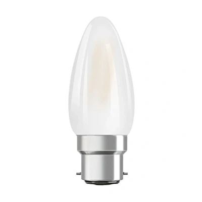 Image of OSRAM LED Star Classic B / lamp in candle shape with B22d base not dimmable replacement for 40 Watt Matt warm white 2700 Kelvin 1 pack