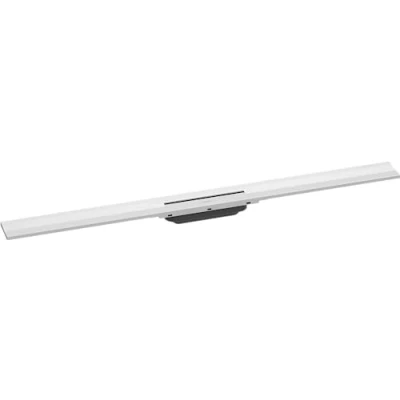 Image of hansgrohe 56053700 RainDrain Flex Ready Set Shower Drain 1000 Can be Shortened for Wall Mounting Matt White Complete Channel, 100 cm