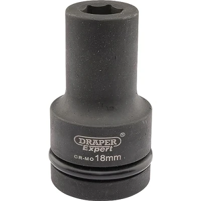 Image of Draper Expert HI TORQ� 6 Point Deep Impact Socket, 1&quot; Sq. Dr., 18mm