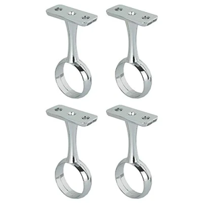 Image of Wardrobe Rail Centre Supports Brackets 25mm Chrome Plated x4 Quad Pack