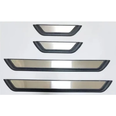 Image of HALODE 4 pcs Stainless Steel Car Door Sill Protector for Nissan Ariya, Welcome Pedal Guard Kick Plates Threshold Cover Auto Accessories