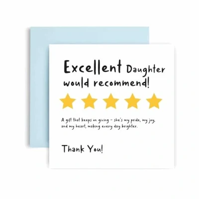 Image of Huxters Birthday Cards for Women Funny Review Daughter Happy Card Birthday, with Lovely Green Envelope (Daughter)