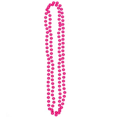 Image of Neon Party Necklace Beads 80s Fancy Dress Accessory (Pink)