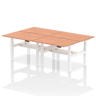 Image of Air B2B 1200x800 Adjustable 4P Bench Desk Scalloped Beech/White