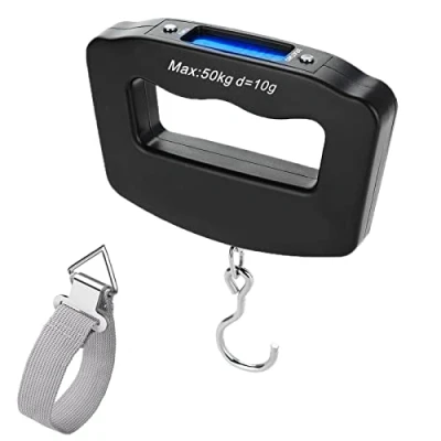 Image of Luggage Scales, 50kg/110lb Electronic Hanging Scales,Handheld Style Suitcase Scales with Backlit LCD Display, fish scale Hook for Travel Outdoor Home Use